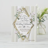 Witte aquarel Rozen geschilderd op Champagne Silk Kaart (Staand voorkant)