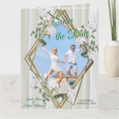 Witte aquarel Rozen geschilderd op champagne zijde Kaart (Voorkant)