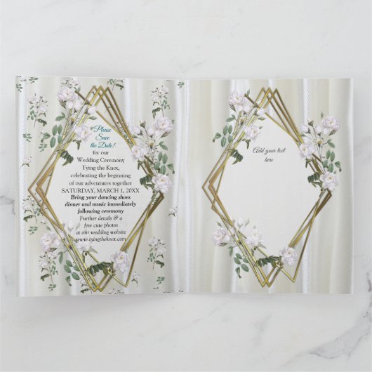 Witte aquarel Rozen geschilderd op champagne zijde Kaart (Binnen)