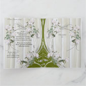 Witte aquarel Rozen geschilderd op champagne zijde Kaart (Binnen)