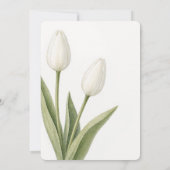 Witte Aquarel Tulpen Begrafenis Kaart (Achterkant)