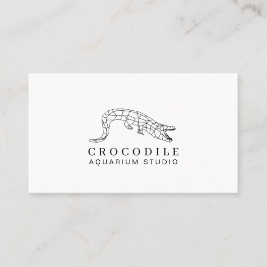 Witte Aquarium Krokodil Alligator Visitekaartje (Voorkant)