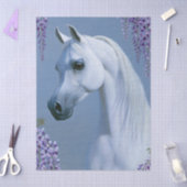Witte Arabische hengst decoupage kunst Tissuepapier (Craft)