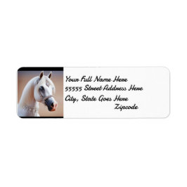 Witte Arabische Paard terug adres Etiket