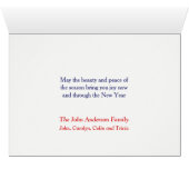 Witte Arctic Fox Christmas Kaart (Binenzijde Horizontaal (Onderkant))