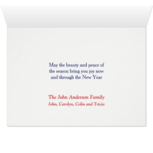 Witte Arctic Fox Christmas Kaart (Binenzijde Horizontaal (Onderkant))