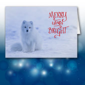 Witte Arctic Fox Christmas Kaart
