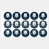 Witte Arctische Wolf Sneeuwklokbloemen Labels (Vel)