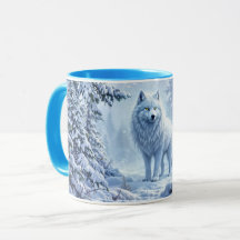 Witte Arctische wolf winterlandschapsontwerp