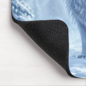 Witte Arctische wolf winterlandschapsontwerp Muismat (Hoek)