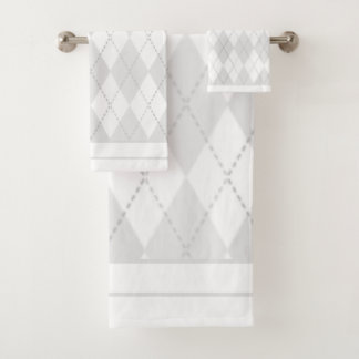 Witte Argyle Bad Handdoek