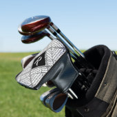 WITTE ARGYLE BREI Golf Putterhoes + Initiaal II Golfheadcover (Insitu)