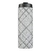 WITTE ARGYLE BREI Thermische Tumbler Thermosbeker (Voorkant)