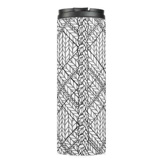WITTE ARGYLE BREI Thermische Tumbler Thermosbeker (Achterkant)