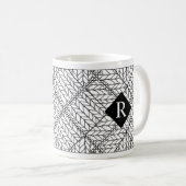 WITTE ARGYLE BREISEL Witte Mok + Initiaal II (Voorkant rechts)