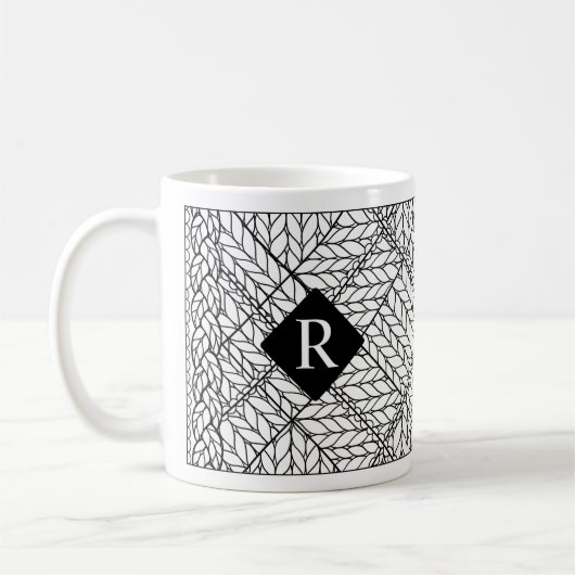 WITTE ARGYLE BREISEL Witte Mok + Initiaal II (Links)