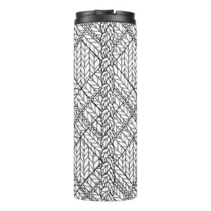 WITTE ARGYLE GEBREIDE Thermische Tumbler Thermosbeker