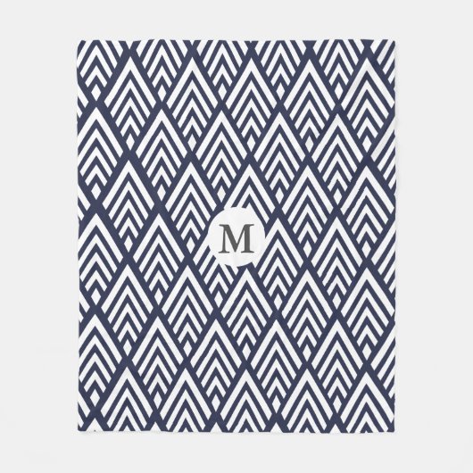 Witte Art Deco Arrows van 1920 gepersonaliseerd Fleece Deken (Voorkant)