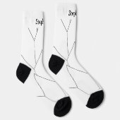 Witte Art Deco Design Soks Sokken (Rechts)