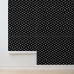 Witte Art Deco Diamanten op Zwart Behang<br><div class="desc">Verhoog uw interieur met dit verfijnde schil- en plakbehang met een art deco-geïnspireerd ontwerp van diagonale witte lijnen in sets van drie, waardoor elegante contouren van diamant- of rhombusvormen tegen een zwarte achtergrond worden gecreëerd. Dit verfijnde patroon voegt een vleugje tijdloze klasse en luxe toe aan elke kamer, waardoor het...</div>