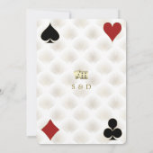 Witte Art Deco Gatsby Casino Vegas Poker Bruiloft  Kaart (Achterkant)