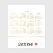 Witte Art Deco Gouden Jaarkalender 2023 Sticker (Vel)