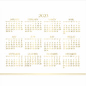 Witte Art Deco Gouden Jaarkalender 2023 Sticker (Voorkant)