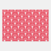 Witte art-deco patroon aangepaste achtergrond inpakpapier vel (Voorkant 3)