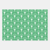 Witte art-deco patroon aangepaste achtergrond inpakpapier vel (Voorkant)