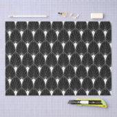 Witte Art Deco patroon op zwart Tissuepapier (Craft)