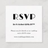 Witte Art Deco | QR-code | Bruiloft RSVP Informatiekaartje (Voorkant)