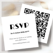 Witte Art Deco | QR-code | Bruiloft RSVP Informatiekaartje