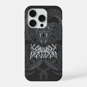 Witte Art Deco Slang Sierlijke Cobra Grafiek iPhone 15 Pro Case