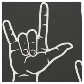 Witte ASL I houdt van u vormde Stof (Close Up)