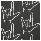 Witte ASL I houdt van u vormde Stof (Swatch)