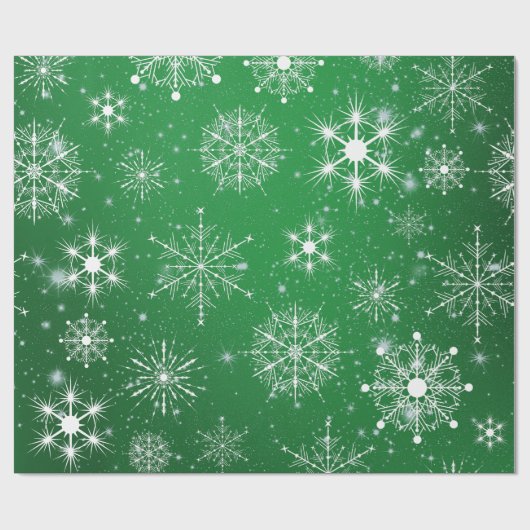 Witte Assortiment Kerstsneeuwvlokken Cadeaupapier (Vlak)