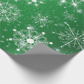 Witte Assortiment Kerstsneeuwvlokken Cadeaupapier (Hoek)