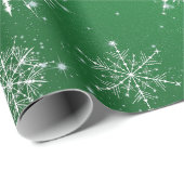 Witte Assortiment Kerstsneeuwvlokken Cadeaupapier (Rol Hoek)