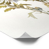 Witte Aster Bloem Art Print Poster (Hoek)