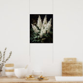 Witte Astilbe Flowers Art Print Poster (Keuken)