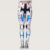 Witte Astronaut Buitenruimte Meisje Android Robot Leggings (Voorkant)