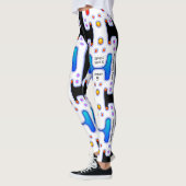 Witte Astronaut Buitenruimte Meisje Android Robot Leggings (Links)
