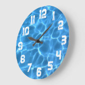 Witte Atletische Grunge Nummers Blauw Zwembad Grote Klok (Hoek)
