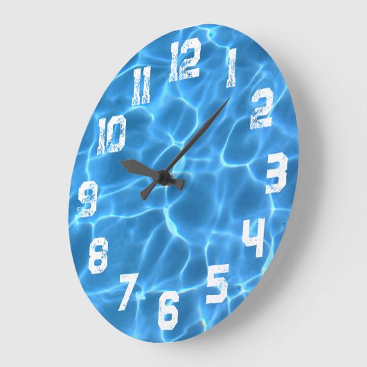 Witte Atletische Grunge Nummers Blauw Zwembad Grote Klok (Hoek)