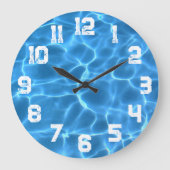 Witte Atletische Grunge Nummers Blauw Zwembad Grote Klok (Voorkant)
