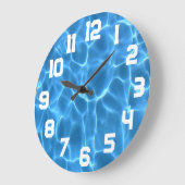 Witte Atletische Nummers Aqua Blauw Zwembad Grote Klok (Hoek)