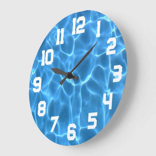 Witte Atletische Nummers Aqua Blauw Zwembad Grote Klok (Hoek)