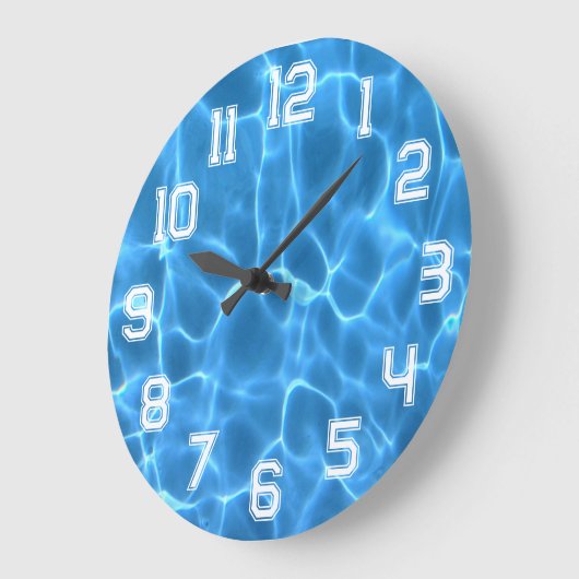 Witte Atletische Outline Nummers Blauw Zwembad Grote Klok (Hoek)