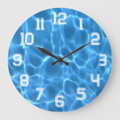 Witte Atletische Outline Nummers Blauw Zwembad Grote Klok (Voorkant)