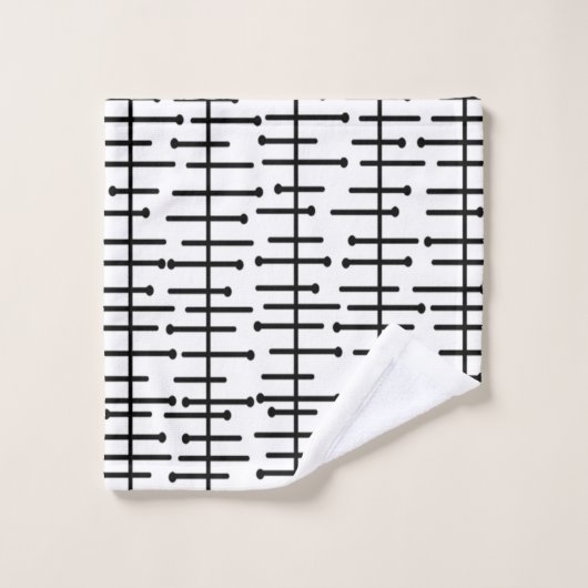 Witte atoomlijnen bad handdoek (Wasdoekje)
